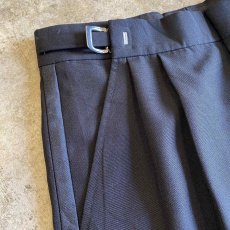 画像7: BLACK COLOR SIDE LINE DESIGN WAIST ADJUSTMENT PANTS / W27~W33 (7)