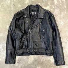 画像1: REAL LEATHER SIDE LACE UP DOUBLE RIDERS JACKET / Mens XL (1)