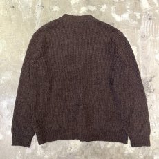 画像2: DARK BROWN COLOR KNIT CARDIGAN / Mens XL (2)