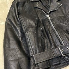 画像5: REAL LEATHER SIDE LACE UP DOUBLE RIDERS JACKET / Mens XL (5)