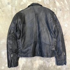 画像2: REAL LEATHER SIDE LACE UP DOUBLE RIDERS JACKET / Mens XL (2)