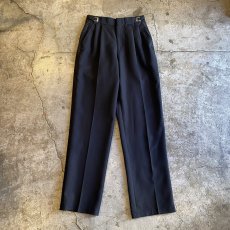 画像1: BLACK COLOR SIDE LINE DESIGN WAIST ADJUSTMENT PANTS / W27~W33 (1)