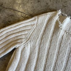 画像9: POINT DAMEGE DESIGN WARP KNITTING L/S KNIT TOPS / Ladies M(S)  (9)