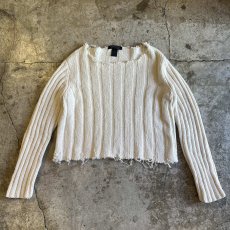 画像1: POINT DAMEGE DESIGN WARP KNITTING L/S KNIT TOPS / Ladies M(S)  (1)