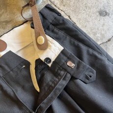 画像8: 1 TUCK DESIGN BLACK COLOR SUSPENDER SLACKS PANTS / W34 (8)