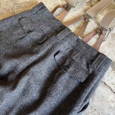 画像12: OLD【WOOL RICH】ALL OVER HERRINGBONE PATTERN WOOL SUSPENDER DESIGN PANTS / W29 (12)