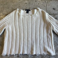 画像10: POINT DAMEGE DESIGN WARP KNITTING L/S KNIT TOPS / Ladies M(S)  (10)