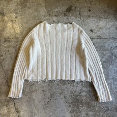 画像2: POINT DAMEGE DESIGN WARP KNITTING L/S KNIT TOPS / Ladies M(S)  (2)