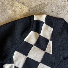 画像8: 【COMME des GARCONS】FRONT CHECKER DESIGN WOOL KNIT L/S TOPS / Ladies M (8)