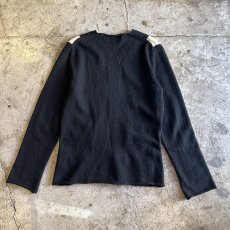 画像2: 【COMME des GARCONS】FRONT CHECKER DESIGN WOOL KNIT L/S TOPS / Ladies M (2)