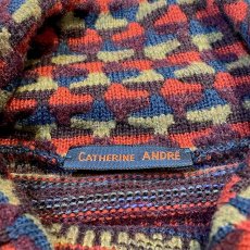 画像11: 【CATHERINE ANDRE】COLOR MIX BORDER PATTERN KNIT SWEATER / Mens L (11)