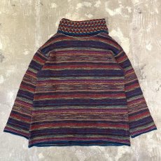 画像1: 【CATHERINE ANDRE】COLOR MIX BORDER PATTERN KNIT SWEATER / Mens L (1)