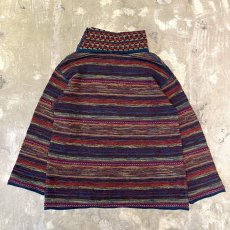 画像2: 【CATHERINE ANDRE】COLOR MIX BORDER PATTERN KNIT SWEATER / Mens L (2)