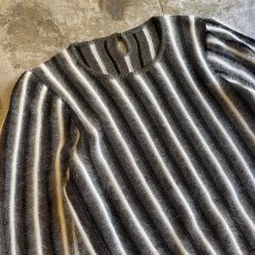 画像3: POINT STRIPE MOHAIR GLITTER DESIGN KNIT TOPS / Ladies M  (3)