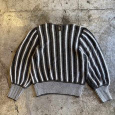 画像2: POINT STRIPE MOHAIR GLITTER DESIGN KNIT TOPS / Ladies M  (2)