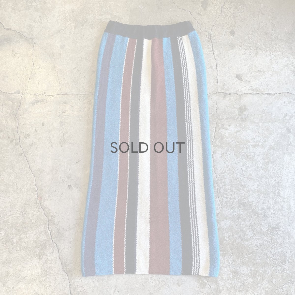 画像1: MULCH COLOR STRIPE PATTERN KNIT DESIGN SKIRT / W24~W33 (1)