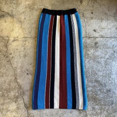 画像1: MULCH COLOR STRIPE PATTERN KNIT DESIGN SKIRT / W24~W33 (1)