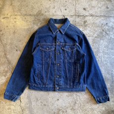 画像1: BLUE COLOR DESIGN DENIM JACKET / Ladies S(L) (1)