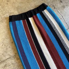 画像3: MULCH COLOR STRIPE PATTERN KNIT DESIGN SKIRT / W24~W33 (3)