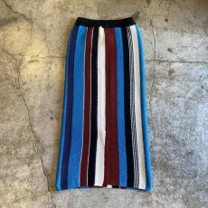 画像2: MULCH COLOR STRIPE PATTERN KNIT DESIGN SKIRT / W24~W33 (2)