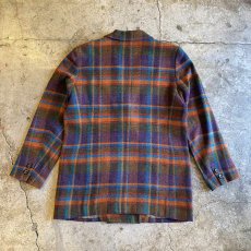 画像2: COLOR CHECK PATTERN DESIGN DOUBLE JACKET / Ladies L  (2)