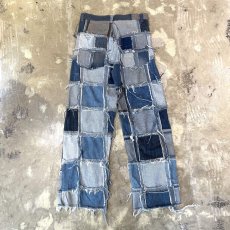 画像2: ALL OVER PATCHWORK WIDE DENIM PANTS / W30 (2)