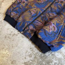 画像4: ALL OVER FLOWER PATTERN JACQUARD ZIP UP JACKET / Ladies M(36) / MADE IN FRANCE  (4)