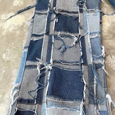 画像7: ALL OVER PATCHWORK WIDE DENIM PANTS / W30 (7)