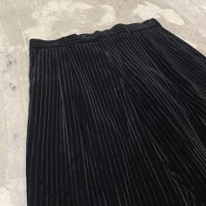 画像3: ALL OVER STRIPE PATTERN BALCK VELOUR WIDE SLACKS / W31 (3)