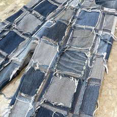 画像4: ALL OVER PATCHWORK WIDE DENIM PANTS / W30 (4)