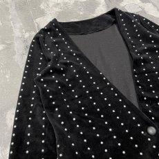 画像3: ALL OVER STUDS DECORATIVE VELOUR CARDIGAN / Mens S (3)