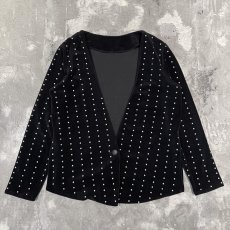 画像1: ALL OVER STUDS DECORATIVE VELOUR CARDIGAN / Mens S (1)