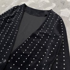 画像4: ALL OVER STUDS DECORATIVE VELOUR CARDIGAN / Mens S (4)