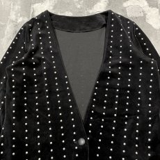 画像10: ALL OVER STUDS DECORATIVE VELOUR CARDIGAN / Mens S (10)