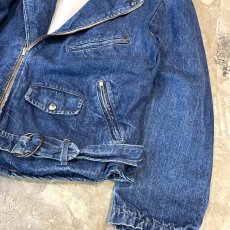 画像6: DOUBLE RIDERS STYLE DENIM JACKET / Mens L / MADE IN FRENCH (6)