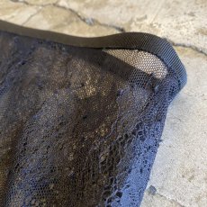 画像9: BLACK COLOR LACE SHEER BACK SLIT SKIRT / W30 (9)