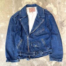 画像1: DOUBLE RIDERS STYLE DENIM JACKET / Mens L / MADE IN FRENCH (1)