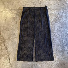 画像1: BLACK COLOR LACE SHEER BACK SLIT SKIRT / W30 (1)