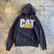 画像1: FRONT "CAT" LOGO PRINTED DESIGN BLACK COLOR SWEAT HOODIE / Ladies L (1)