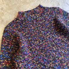 画像3: EMBOSS DESIGN MIX COLOR KNIT TOPS / Ladies M (3)