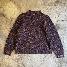 画像1: EMBOSS DESIGN MIX COLOR KNIT TOPS / Ladies M (1)