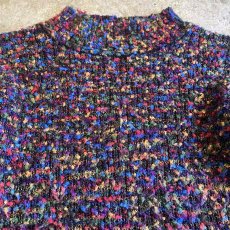 画像4: EMBOSS DESIGN MIX COLOR KNIT TOPS / Ladies M (4)