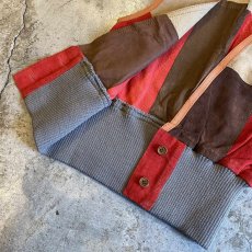 画像7: COLOR SUEDE LEATHER PATCHWORK DESIGN SHORT VEST / Ladies S~M (7)