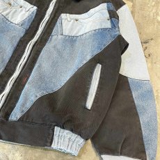 画像6: MULTI DENIM PATCHWORK ZIP UP JACKET / Mens XL (6)