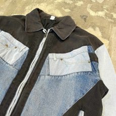 画像4: MULTI DENIM PATCHWORK ZIP UP JACKET / Mens XL (4)