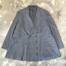 画像1: 【YOHJI YAMAMOTO】STRIPE PATTERN TAILORED JACKET / Mens S (1)