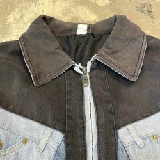 画像13: MULTI DENIM PATCHWORK ZIP UP JACKET / Mens XL (13)