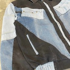 画像5: MULTI DENIM PATCHWORK ZIP UP JACKET / Mens XL (5)