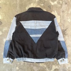 画像2: MULTI DENIM PATCHWORK ZIP UP JACKET / Mens XL (2)