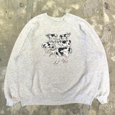 画像1: 80's~ COW GRAPHIC PRINTED SWEAT / Mens XXL / MADE IN USA (1)